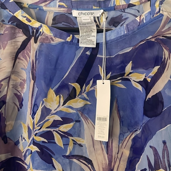 Chico's Multicolor Leaf Print Blouse - Picture 4 of 7